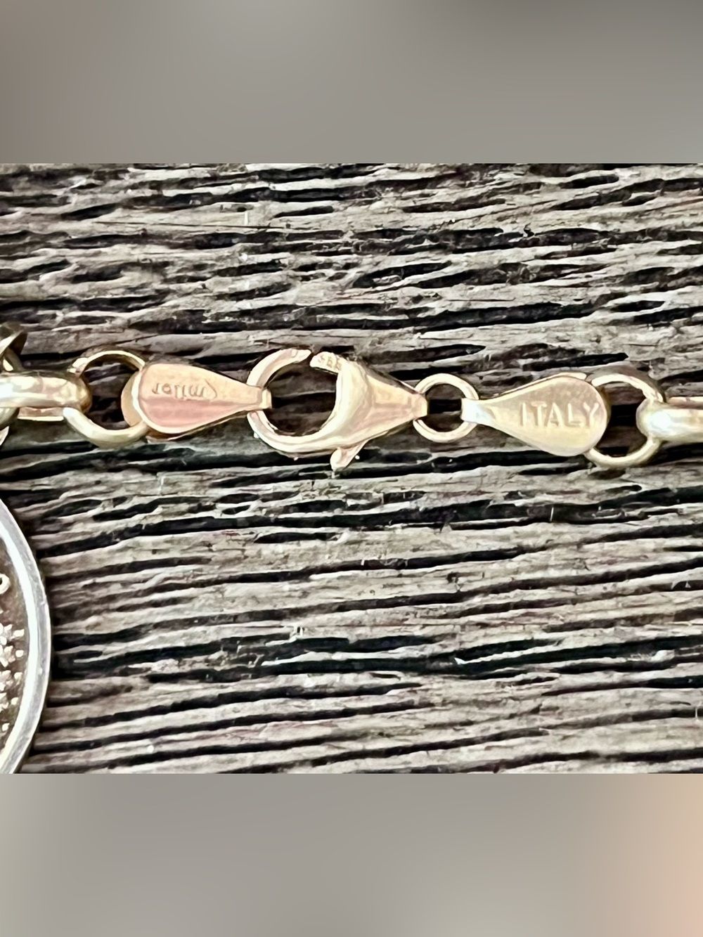 14K 585 Gold Chain Milor Euro Coin Italian Charm Bracelet Vintage 37g Weight - Picture 2 of 16